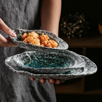 Посуда в форме керамической раковины, суши, Тарелка для закусок, Сашими, Креативное Блюдо из устричных раковин, Посуда для японского ресторана