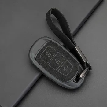 Кожаный чехол для ключей автомобиля TPU для Hyundai Santa Fe TM 2019 I30 2018 Solaris Azera Elantra Grandeur Accent Accessories