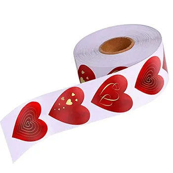 500шт. Свадебные подарки для гостей, наклейки в виде сердечек, Бумажная упаковка на День Святого Валентина, наклейки с конфетами, наклейки с благодарностями, Свадебные сувениры