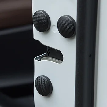 Высококачественная Винтовая защита Дверного замка автомобиля 12ШТ 12x Черная крышка из углеродного волокна Прямая Замена деталей интерьера