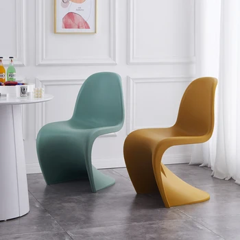 Пластиковый стул с акцентом на спинке, Мобильные Модные Современные стулья для гостиной, Уникальные дизайнерские шезлонги, мебель для дома Salle Manger