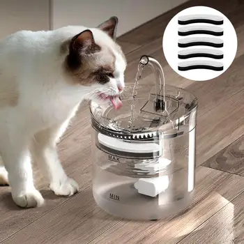5 шт. Фильтры для домашних фонтанов высокой плотности с двойной системой фильтрации, сменные фильтры для фонтана для кошек, сохраняющие свежесть воды