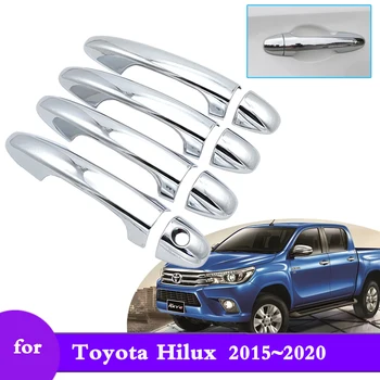 Роскошная Хромированная Умная Дверная Ручка для Toyota Hilux Revo MK8 2015 ~ 2020, Автомобильные Внешние Защитные Аксессуары, Наклейки 2016