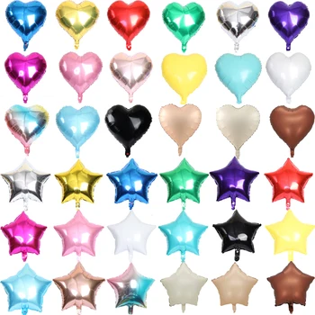 18-дюймовые разноцветные воздушные шары из фольги с сердечками из розового золота, металлические гелиевые шары, украшения для свадебной вечеринки, подарки для мальчиков и девочек на День рождения, игрушки