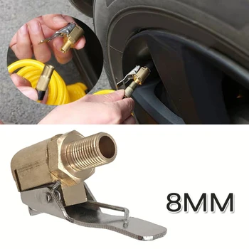 8 мм Автомобильный насос для накачивания шин Соединитель клапана шины Воздушный патрон Зажим для клапана насоса для накачивания Соединительный адаптер Латунный зажим на автомобиль