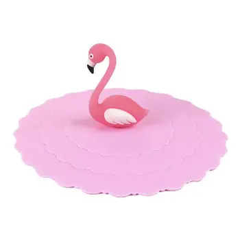 Новая чашка в форме фламинго из мультяшной розовой серии, силиконовая чашка с кружевным сердечком для девочек, пылезащитная