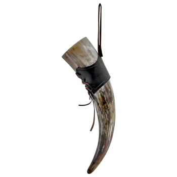 Кружка для питья Viking из натурального рога, пивная кружка Viking с кожаным чехлом