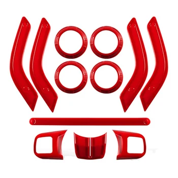 MAYITR 1 комплект красной автомобильной внутренней отделки, Портативные самоклеящиеся автомобильные декоративные полоски для Jeep, для Wrangler