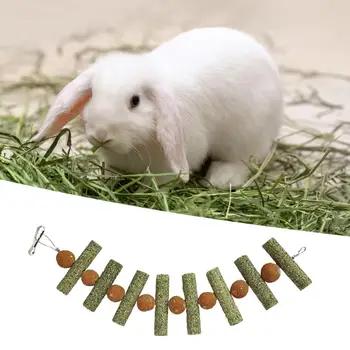 Многофункциональная игрушка для жевания домашних животных, Украшение клетки с натуральным ароматом, Универсальная игрушка-кролик в виде травяного шарика