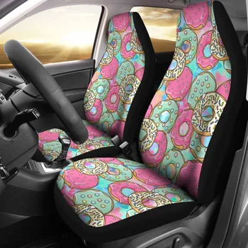 Чехлы для автомобильных сидений Delicious Donut, комплект из 2 универсальных защитных чехлов для передних сидений, аксессуары для интерьера автомобиля, защитный чехол для сиденья