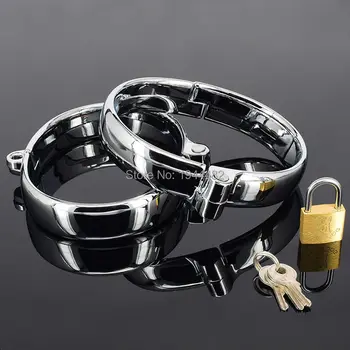 Мужские наручники SODANDY, стальные наручники для связывания рук, кандалы для игр для взрослых для пар, наручный замок для мужчин, фетиш секс-рабыни, твердые
