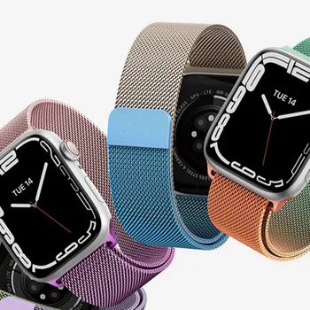 Применимо к Ремешку Iwatch Apple Watch New S8 Women Lovely 7 Men Металлические часы AppleWatch Milanese Advanced Sense IwatchSe
