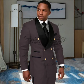 Мужской костюм Thorndike на заказ, мужской деловой приталенный двубортный пиджак с множеством карманов, из двух частей, для деловой вечеринки