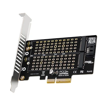 Портативный SSD-Накопитель Для PCIE SATA Адаптер С Двумя Отсеками Mini SATA Адаптер Со Скоростью передачи 32 Гбит/с PCI Карта Расширения для M.2 NVMe NGFF