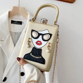 Женская индивидуальность, Верхняя сумочка, креативный портрет девушки, сумки через плечо, модный дизайн, сумка через плечо, Новая тенденция, Маленькие квадратные сумки