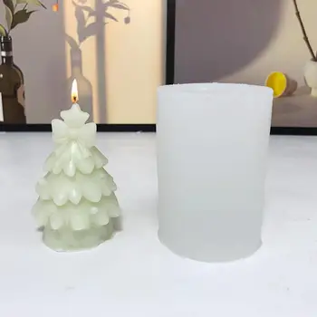 Силиконовая форма для свечей с ароматом Рождественской елки, Гипсовые формы для мыла ручной работы, формы для шоколада, Изготовление смолы, Принадлежности для Рождественской вечеринки