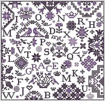 Элегантные буквы с рисунком 48-47, Набор для вышивания крестом, Поздравительные наборы для рукоделия, Наборы для вышивания в новом стиле