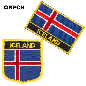 Нашивка с флагом Исландии, 2 шт., набор нашивок для одежды, украшение своими руками PT0035-2