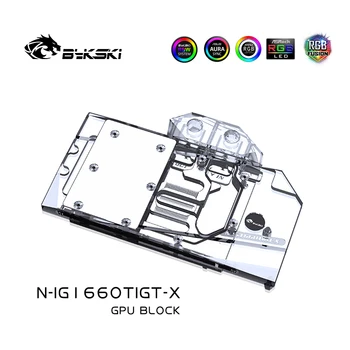 Водяной Блок графического процессора Bykski Используется для Видеокарты Colorful GTX 1660 Ti Gaming GT /Полное Покрытие Медного Радиатора Охлаждения N-IG1660TIGT-X