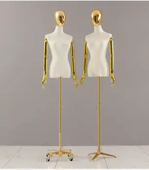 Новое поступление, Золотой манекен для пошива одежды, тканевая модель с золотой рукой по индивидуальному заказу