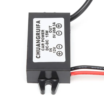 Автомобильный модуль преобразователя постоянного тока для зарядки от 12 В до 5 В Адаптер питания Micro USB 3A 15 Вт.