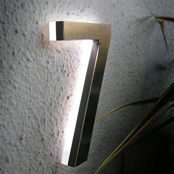 Буквы на вывеске дома Номер дома из нержавеющей стали Наружный светодиодный Номер дома