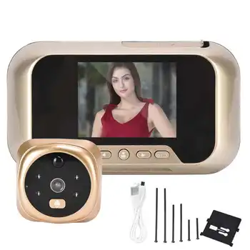 Умный Видеодомофон 3in 720P HD Smart Video Doorbell с Углом обзора 145 °, Цифровой Дверной Глазок, Ночное Обнаружение Движения PIR для Дома
