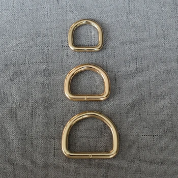 10 шт./лот 15 мм, 20 мм, 25 мм, золотое металлическое D-образное кольцо Используется для ремня для сумки 