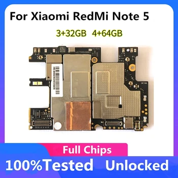 Разблокирована Для Xiaomi Redmi Note 5 Материнская Плата Origina Main С Полными Чипами Логическая Плата 4GB ROM 64GB 128GB RAM Полностью Протестирована