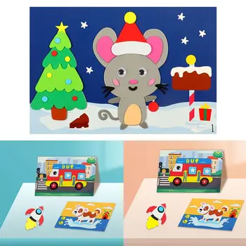 Интерактивная игрушка-головоломка для детей, мультяшные наклейки, игрушки для раннего развития, креативные мультяшные 3D наклейки из пены EVA