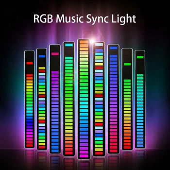 RGB Голосовое управление Синхронный звукосниматель Rhythm Light Популярная в Интернете красочная музыка Окружающий свет Автомобильный настольный индукционный светодиодный звукосниматель