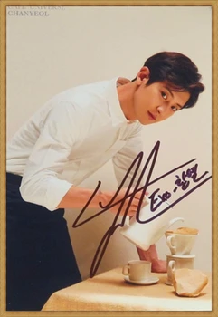 фото с автографом EXO Park Chan Yeol с автографом от руки 6 дюймов Бесплатная доставка K-POP 022018B