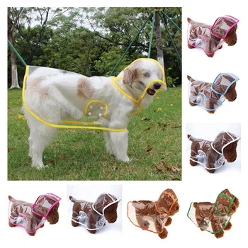 Одежда для щенков для домашних собак Xs-8XL, водонепроницаемые прозрачные дождевики, модный дождевик с застежкой по краю, костюмы для крупных собак