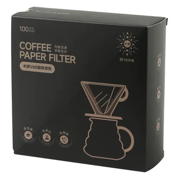 Фильтровальная бумага для кофе V60 Ручная фильтровальная бумага для кофе С каплями сырой древесной массы Одноразовый американский фильтр-мешок для кофе