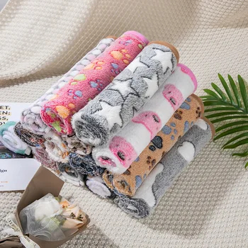 HUIJI, 1 шт., одеяло для домашних животных, одеяло Four Seasons, теплое коралловое бархатное одеяло с рисунком лапы, одеяло для кошек и собак