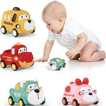 Детские машинки-игрушки, Машинки, мягкие и прочные, откидывающиеся назад Машинки-игрушки, мини-гоночный автомобиль, детская развивающая игрушка для детей, мальчиков и девочек 1, 2, 3, 4, 5 лет