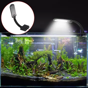 Светодиодный аквариумный зажим, светильник, прикрепляемый к рыбе для аквариума, лампа белого и синего цвета, идеально подходящая для выращивания водных растений, тропических рыб