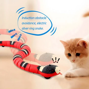 Электрические индукционные игрушки для кошек, интерактивные интеллектуальные сенсорные игрушки для дразнения змей, игрушки для домашних животных, зарядка через USB, игрушки для кошек, аксессуары для домашних животных, Забавный подарок