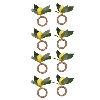 8шт Имитация кольца для салфеток с лимонным растением Пряжка для фруктов модель отеля Кольцо для салфеток в номере