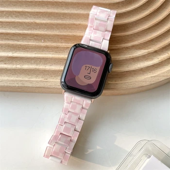 Корейский Милый Розовый Решетчатый ремешок для Apple Watch 8 7 6 SE 5 3 2 Спортивный ремешок для iWatch для девочек и мальчиков 41 мм 40 мм 38 ММ 44 42 45 49 мм