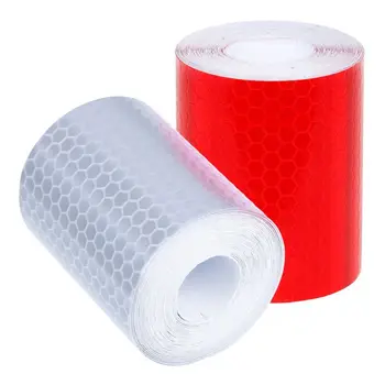 2 шт Клейкой ленты размером 50 мм × 3 метра, Предупреждающая лента, отражающая лента, защитная маркировочная лента белого и красного цветов