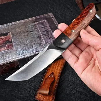 Прямой нож The Night Shadow M390 с фиксированным лезвием и ручкой из песочного дерева, тактические спасательные карманные ножи для охоты и рыбалки, EDC, инструмент для выживания, ножи