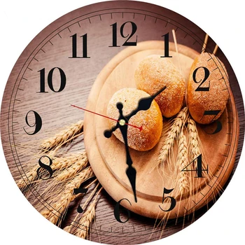 Деревянные часы Декоративные Круглые Пшеничные Большие 16 