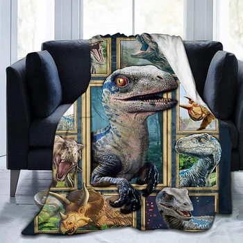 Плед с динозавром Для мальчиков, Фланелевое флисовое одеяло с животными, одеяла с динозаврами для дивана, спальни, гостиной