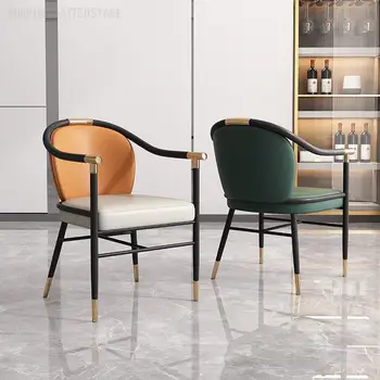 Современный Новый китайский обеденный стул Чайный стул Мастер-стул Легкое роскошное кожаное кресло для отдыха стул для чайного столика Офисный чайный стул