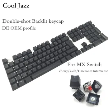 Cool Jazz Double-shot Черный Белый Толстый PBT DE ISO макет 108 Клавишных Колпачков с подсветкой OEM Profile Keycap Для Механической Клавиатуры MX