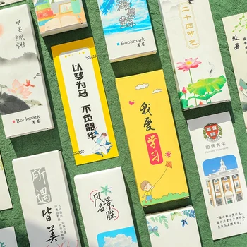 30 Листов/коробка Текстовая закладка в китайском стиле в ретро-стиле, Карточка для чтения закладок, Карточка для сообщений