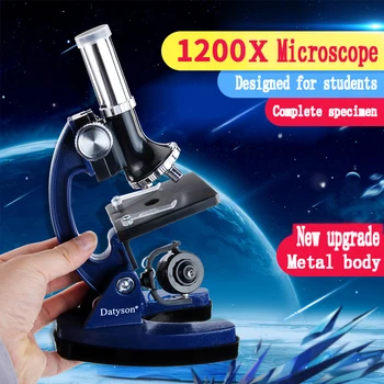 Студенческий набор микроскопов Lab LED 1200X Домашняя школьная Научная Развивающая игрушка в подарок Изысканный Биологический микроскоп для детей Ребенок