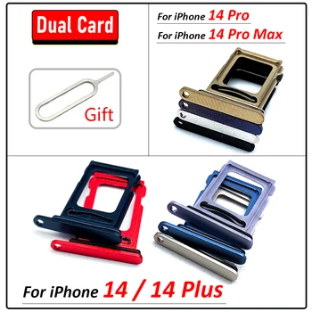 Оригинальный лоток для SIM-карт с двумя картами, слот для чипов, держатель ящика, адаптер, Аксессуары для замены iPhone 14 Plus /14 Pro Max + Pin