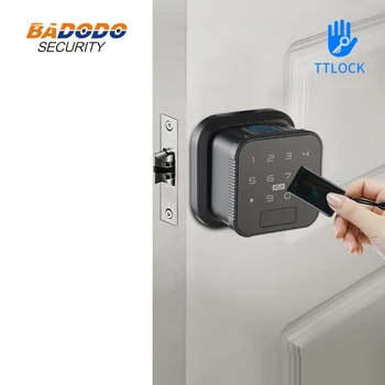 Используется TTlock APP Control, смарт-карта с паролем по отпечатку пальца, замок с одной защелкой для внутренней двери